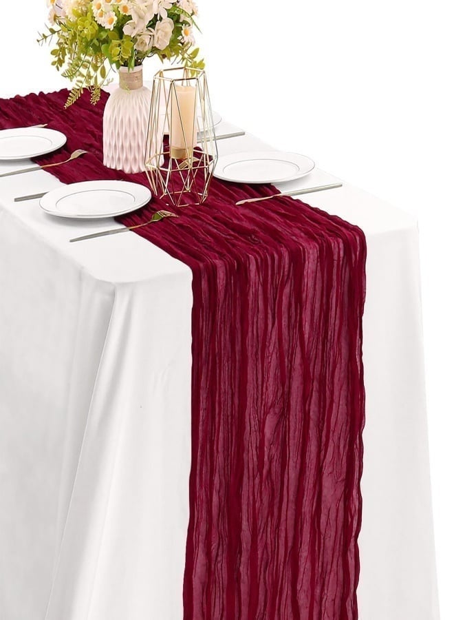 90×400cm Cheesecloth Table Runner – Elegant Gauze Table Decor for Wedding, Bridal Shower, Birthday Party - Image 1